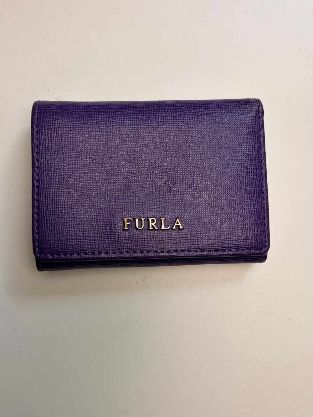 Furla Purple Tri-Fold Compact Wallet